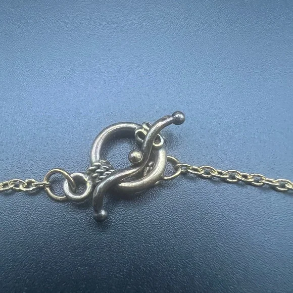 Gold Tone Wrapped Turquoise Pendant on Gold Tone Chain Boho - Picture 3 of 4